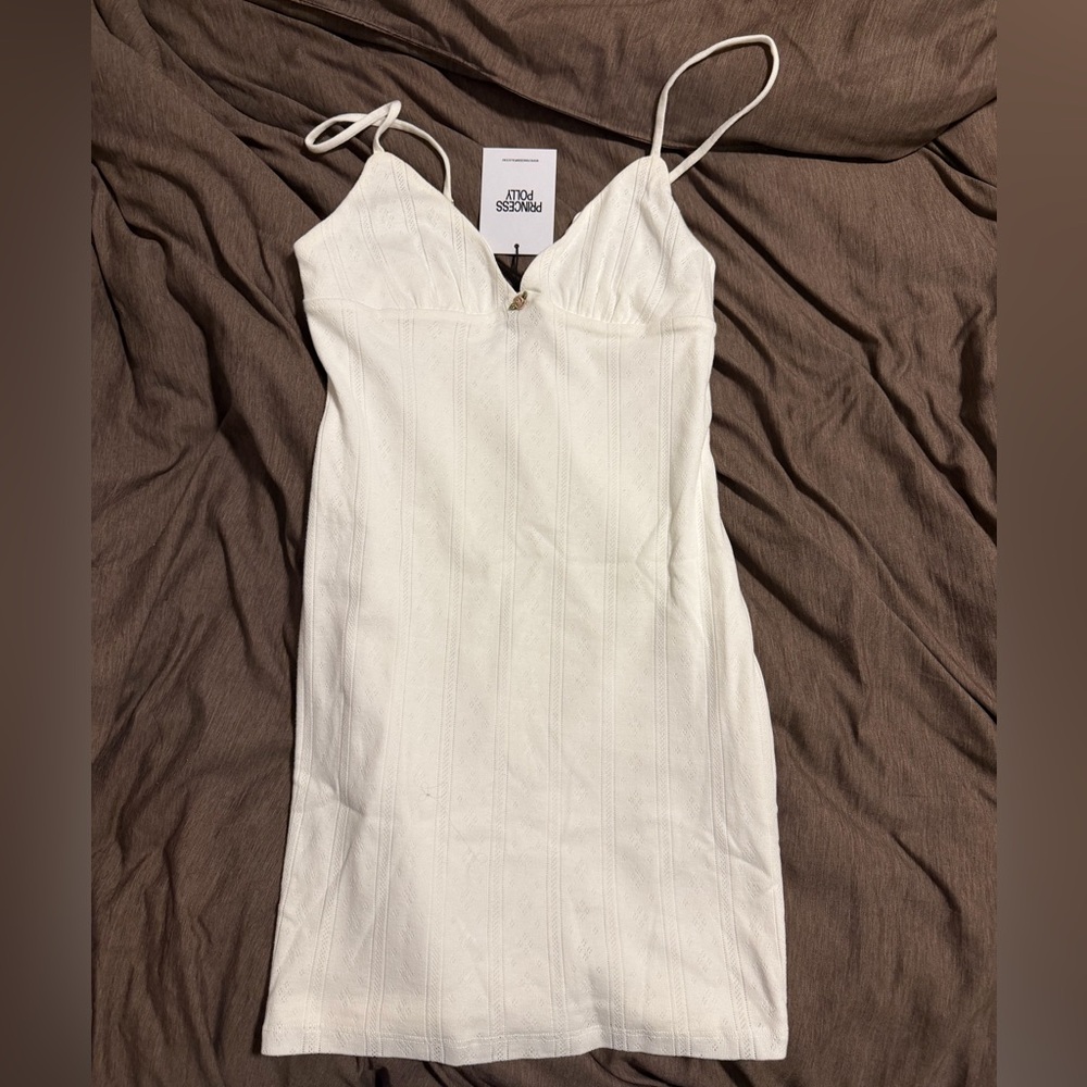 Princess Polly Pointelle Danner White Mini Dress